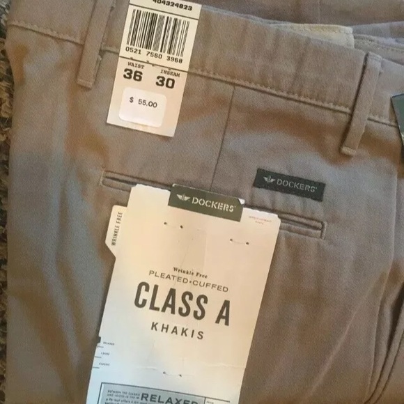 2 Pairs Mens DOCKERS Grey, Khakis Pants - Picture 3 of 5